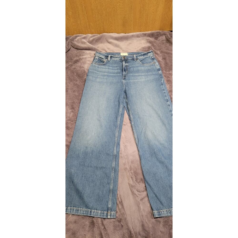 Free People We the Free High Rise Wide Leg Jeans Womens 30 Light Wash Loose